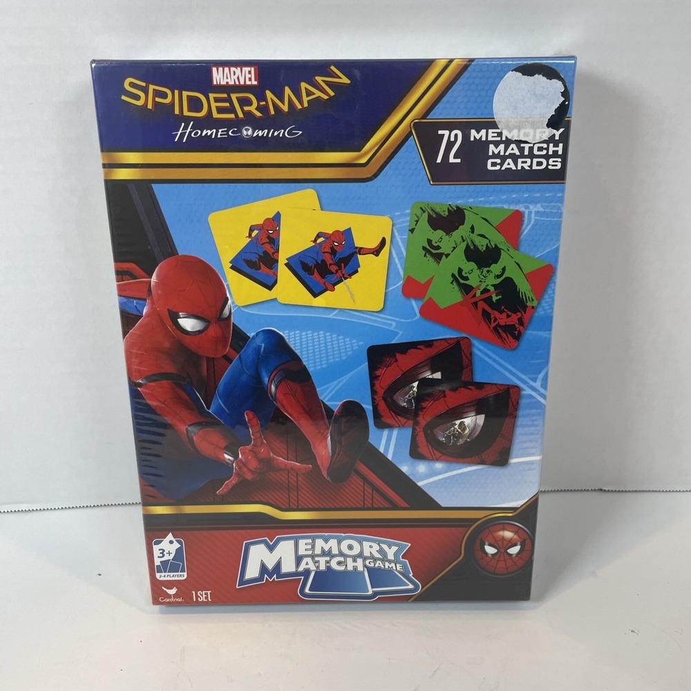 Marvel Spider Man Homecoming Memory Match Game Cardinal‎ Matching Game Brand New